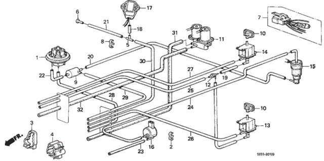 Air Cleaner Vacuum Tubing (PGM-FI) ('86-'87) for 1986 Honda Accord #0