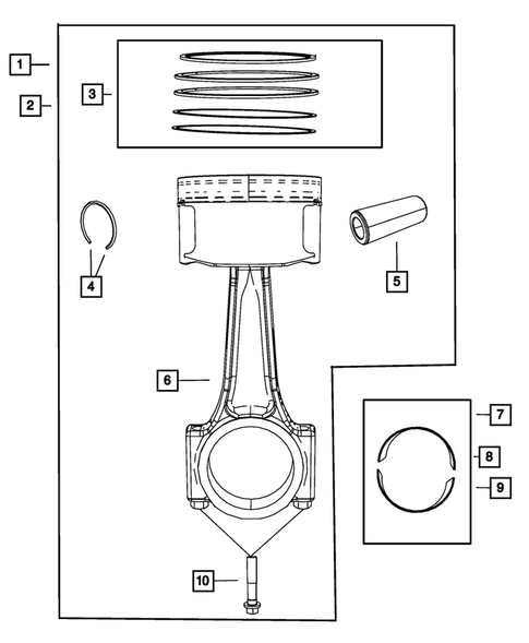 Crankshaft, Piston, Drive Plate, Flywheel, and Damper for 2011 Dodge Avenger #1