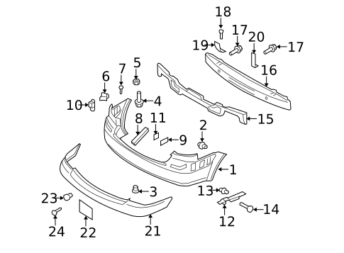 Bumper & Components - Rear for 2006 Kia Rio #0