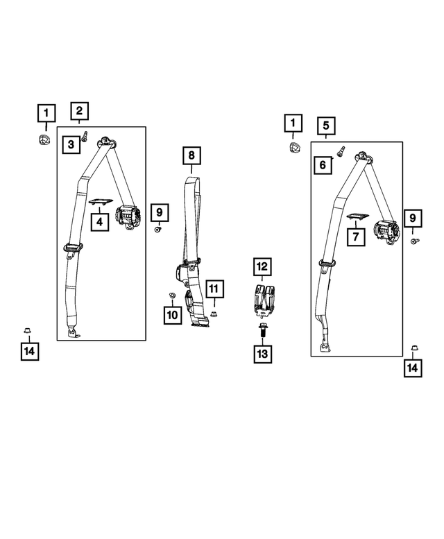 7JE33TX7AB - : 2nd Row Outer Seat Belt for Mopar Image