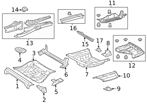 Rear Floor & Rails for 2013 Toyota Camry #0