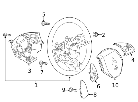 Steering Wheel & Trim for 2025 Mitsubishi Outlander Sport #0