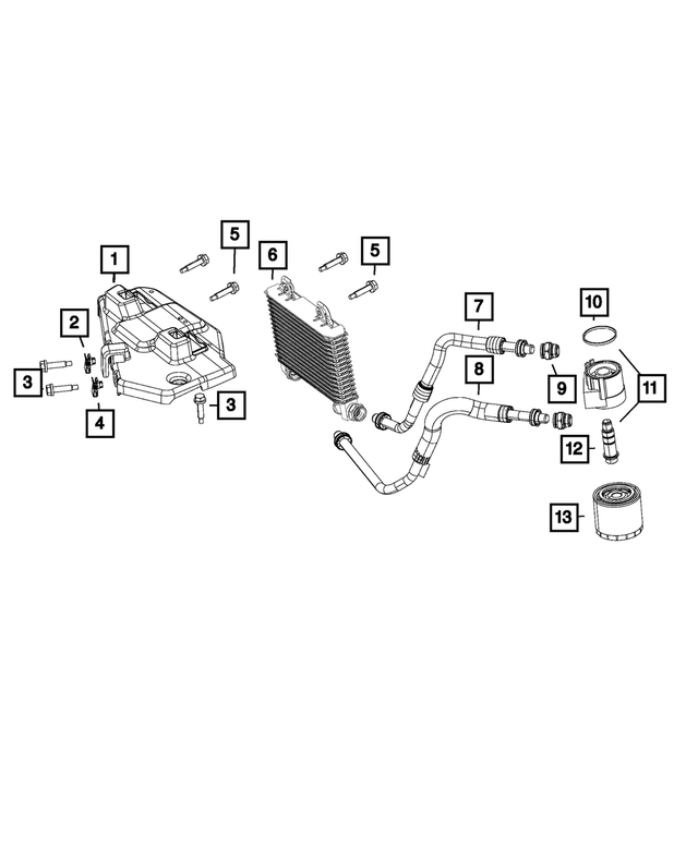 68304642AB - Engine: Oil Cooler Inlet Hose for Mopar Image