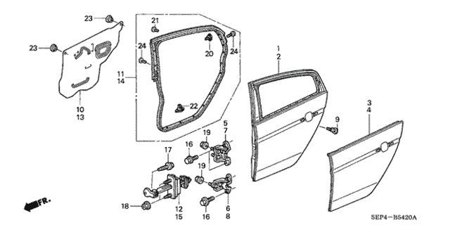 Rear Door Panels for 2005 Acura TL #0