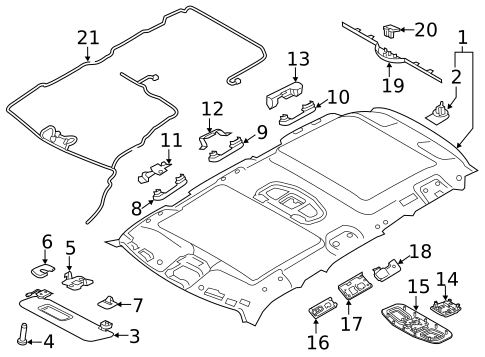 Interior Trim - Roof for 2019 Land Rover Discovery #0