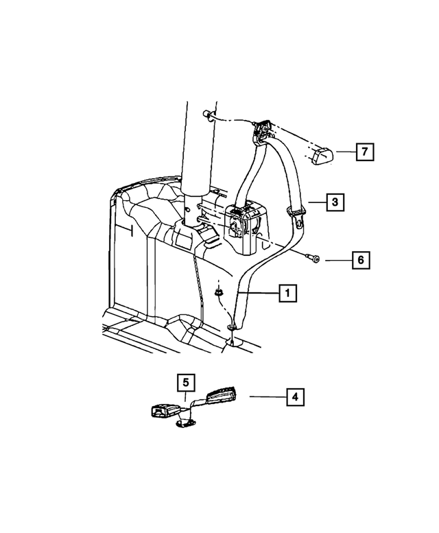 5KC651DVAD - Restraints: Rear Outer Seat Belt, Right Or Left for Mopar Image