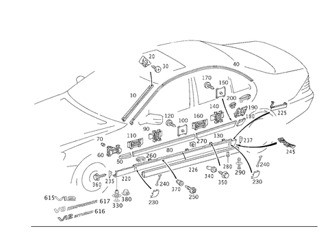 Outside Attachment Parts for 2003 Mercedes-Benz S 55 AMG&reg; #0