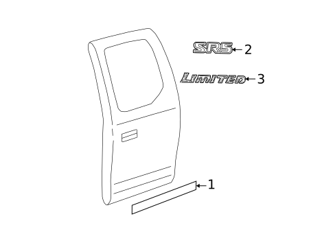Exterior Trim - Rear Door for 2006 Toyota Tundra #1