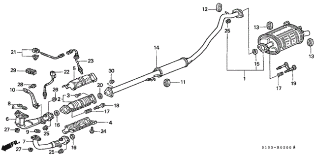 Exhaust Pipe for 2000 Honda CR-V #0