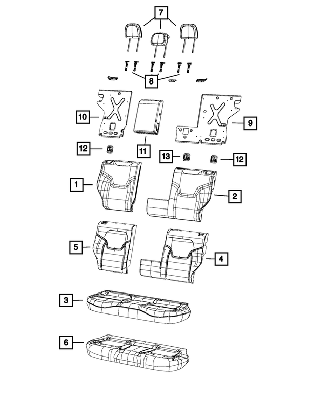 6EN42U5NAA - : Rear Seat Back Cover for Mopar Image