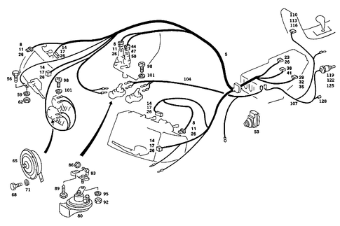 Headlamp Cable Harness and Horn for 1987 Mercedes-Benz 560SEC #1