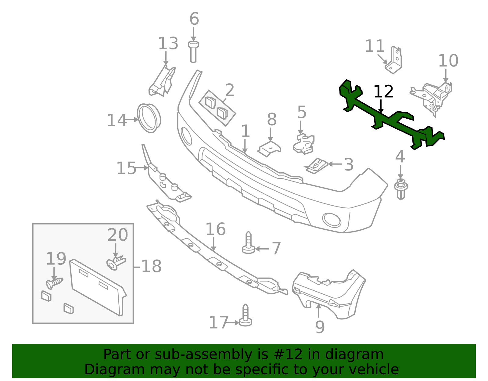 2009-2021 Nissan Frontier Upper Retainer 62290-ZL00B | TascaParts.com