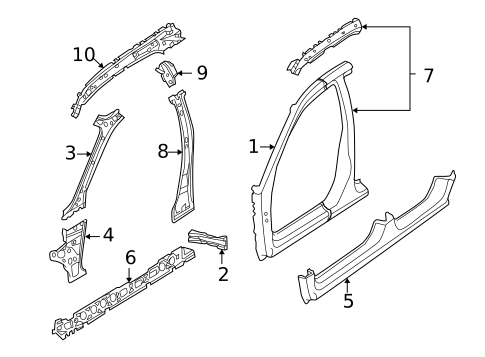 Hinge Pillar for 2005 Saab 9-2X #0