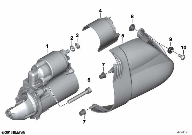 11147673091 - : Cover, Starter Motor, Silver for BMW-Motorrad Image