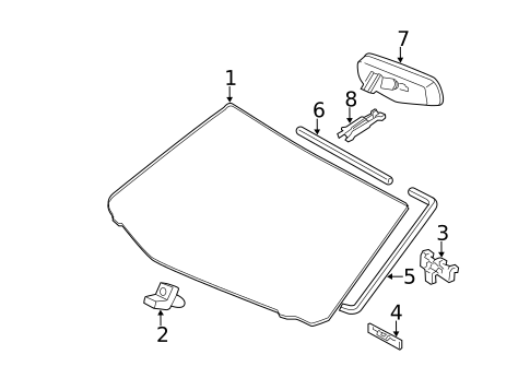 Glass - Windshield for 2011 Toyota Avalon #0