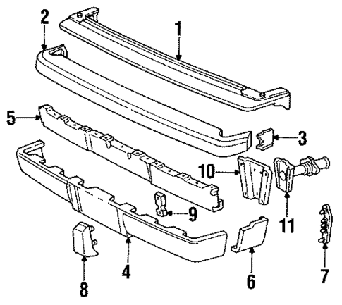 Bumper & Components - Rear for 1990 Chrysler New Yorker #0
