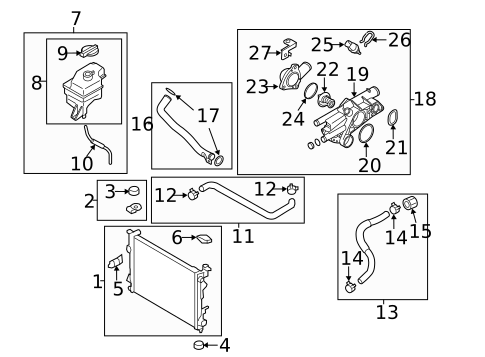 Thermostat & Housing for 2013 Hyundai Sonata #0