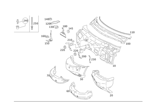 Fire Wall and Connection Parts for 2008 Mercedes-Benz SLK280 #0