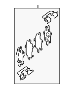 D40809N00C - Brakes: Hardware Kit for INFINITI: EX35, EX37, FX35, FX37, G25, G37, JX35, M35, M35h, M37, M45, M56, Q40, Q50, Q60, Q70, Q70L, QX50, QX60, QX70 Image