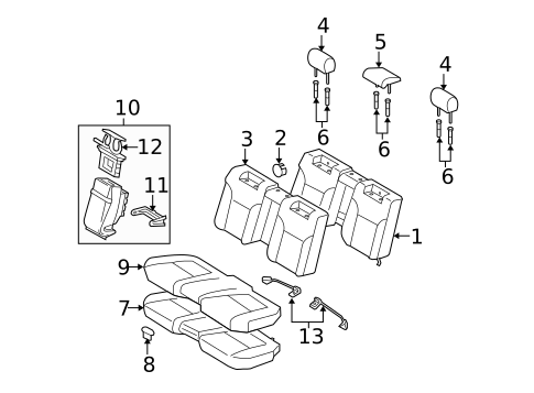 Rear Seat Components for 2009 Lexus GS460 #0