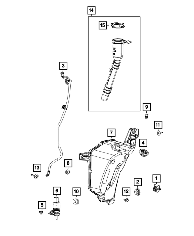 68351570AD - Electrical: Washer Reservoir Filler Neck for Mopar Image