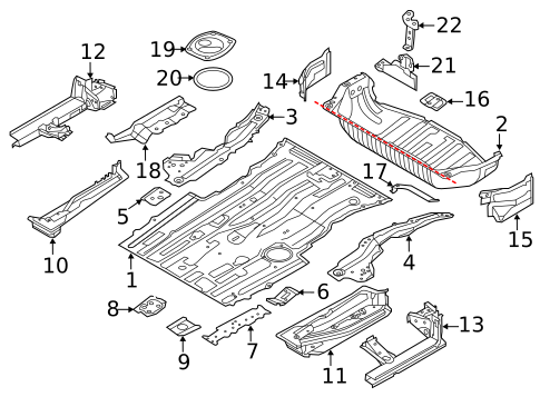 Rear Floor & Rails for 2015 Nissan Quest #0