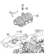 4591961AF - Engine: Pcv Valve To Intake Manifold Hose for Chrysler: 300 | Dodge: Challenger, Charger, Durango | Jeep: Grand Cherokee, Grand Cherokee L Image