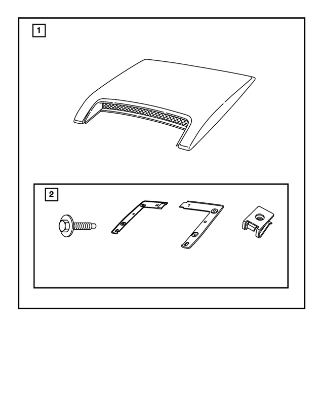 82208560AC - Mopar Accessories - Component Parts: Hood Scoop Kit for Mopar Image image