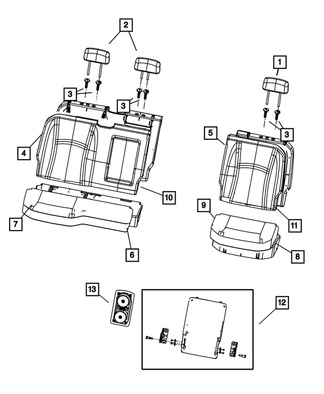 1NQ90DK2AA - Interior Trim: Rear Headrest for Mopar Image