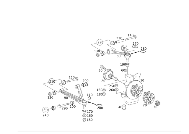 1993300620 - Front Axle: Steering Knuckle for Mercedes-Benz Image image