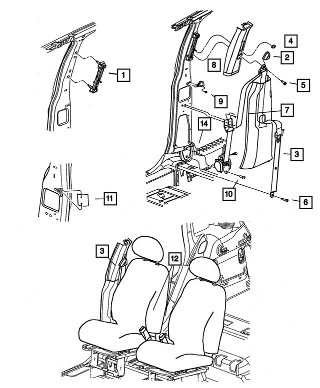 RL301L8AF - : Front Outer Seat Belt, Right for Mopar Image