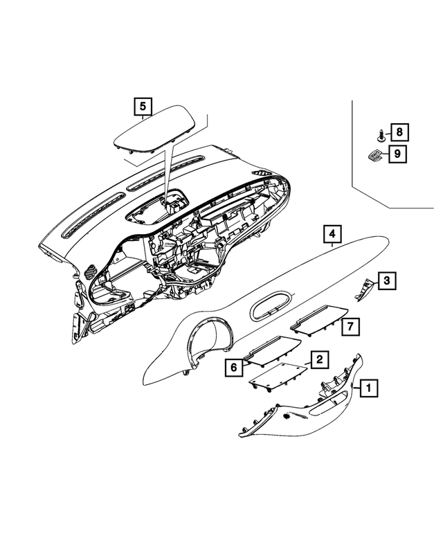 7TM10LXHAA - Interior Trim: Instrument Panel Bezel for Fiat: 500E Image