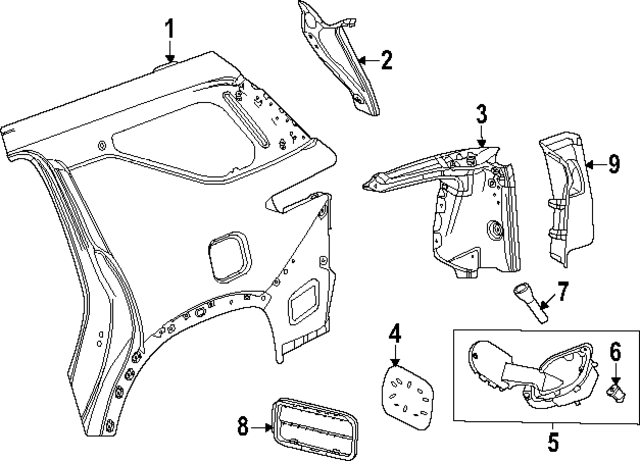 84869160 - : Part# 84869160 F Gutter for Chevrolet: Traverse Image