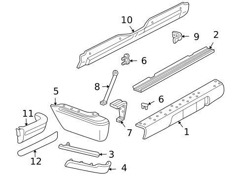Bumper & Components - Rear for 1995 GMC Jimmy #0
