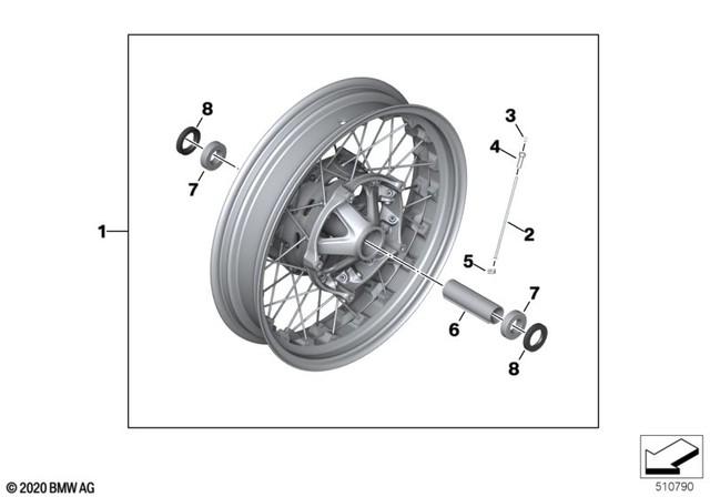 36319445144 - Design: Spoke Wheel, Black Front - 3.5X17 for BMW-Motorrad Image