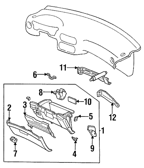 Glove Box for 1995 Honda Civic del Sol #0