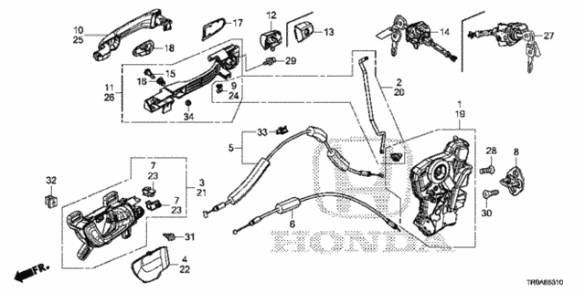 Front Door Locks - Outer Handle for 2013 Honda Civic #0