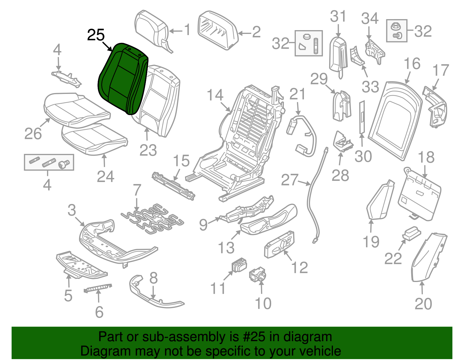 Seat Back Cover (52-10-7-253-635)