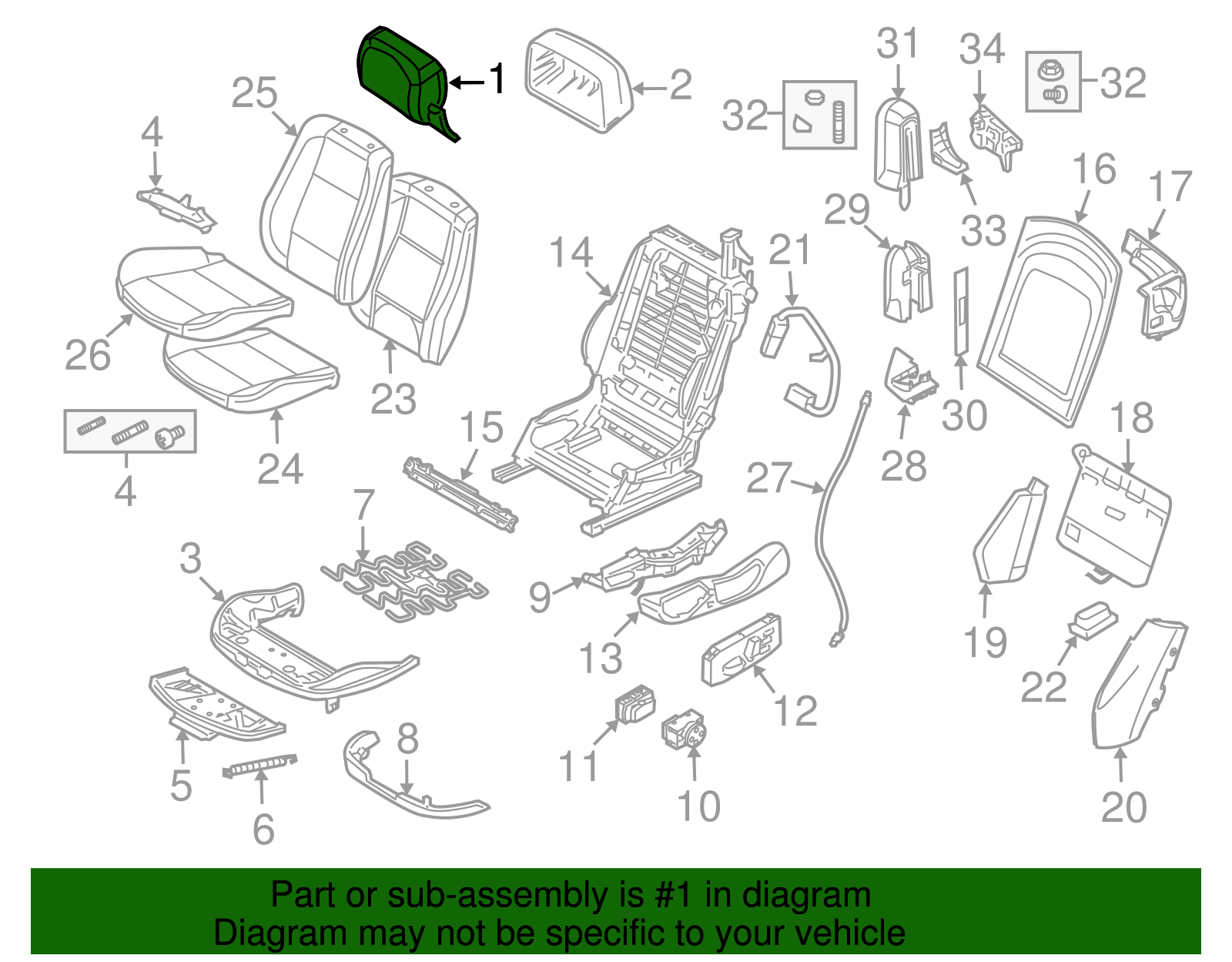 Headrest - BMW (52-10-6-989-956)