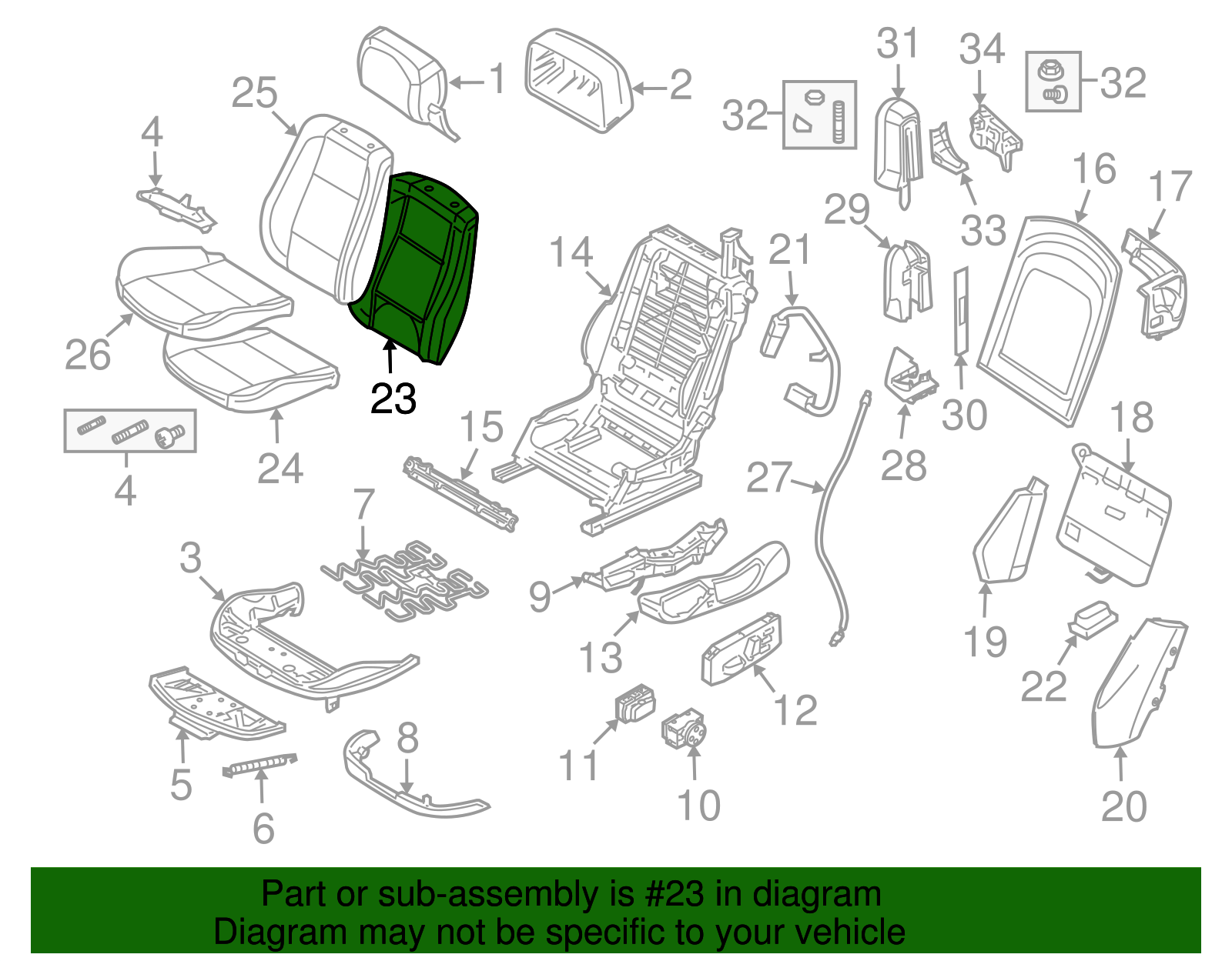 Seat Back Pad - BMW (52-10-7-211-862)