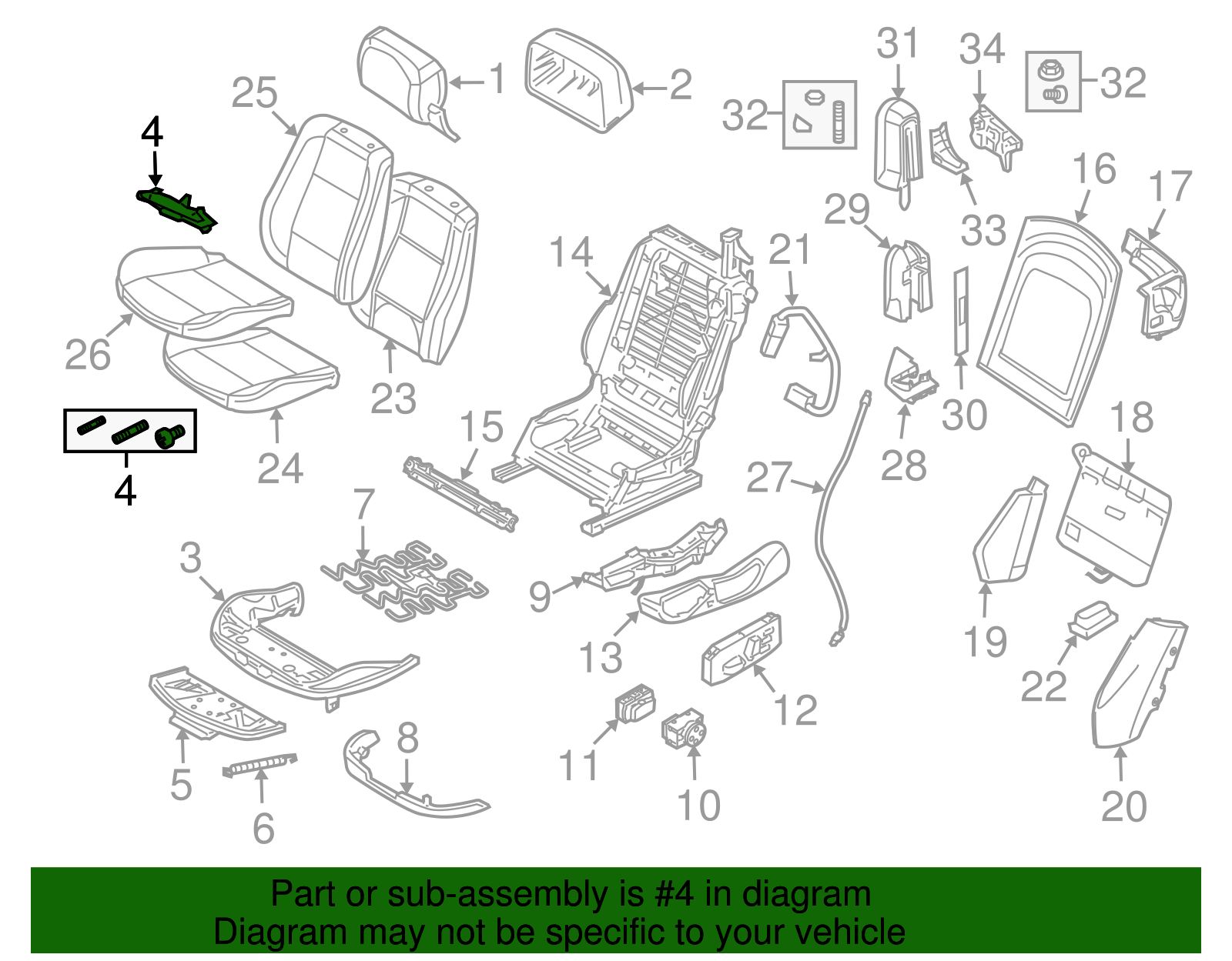 Seat Base Mount Kit - BMW (52-10-7-011-759)