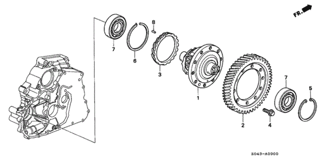 AT Differential Gear (A4RA) for 1997 Honda Civic #0