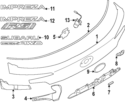 Exterior Trim - Lift Gate for 2025 Subaru Impreza #0