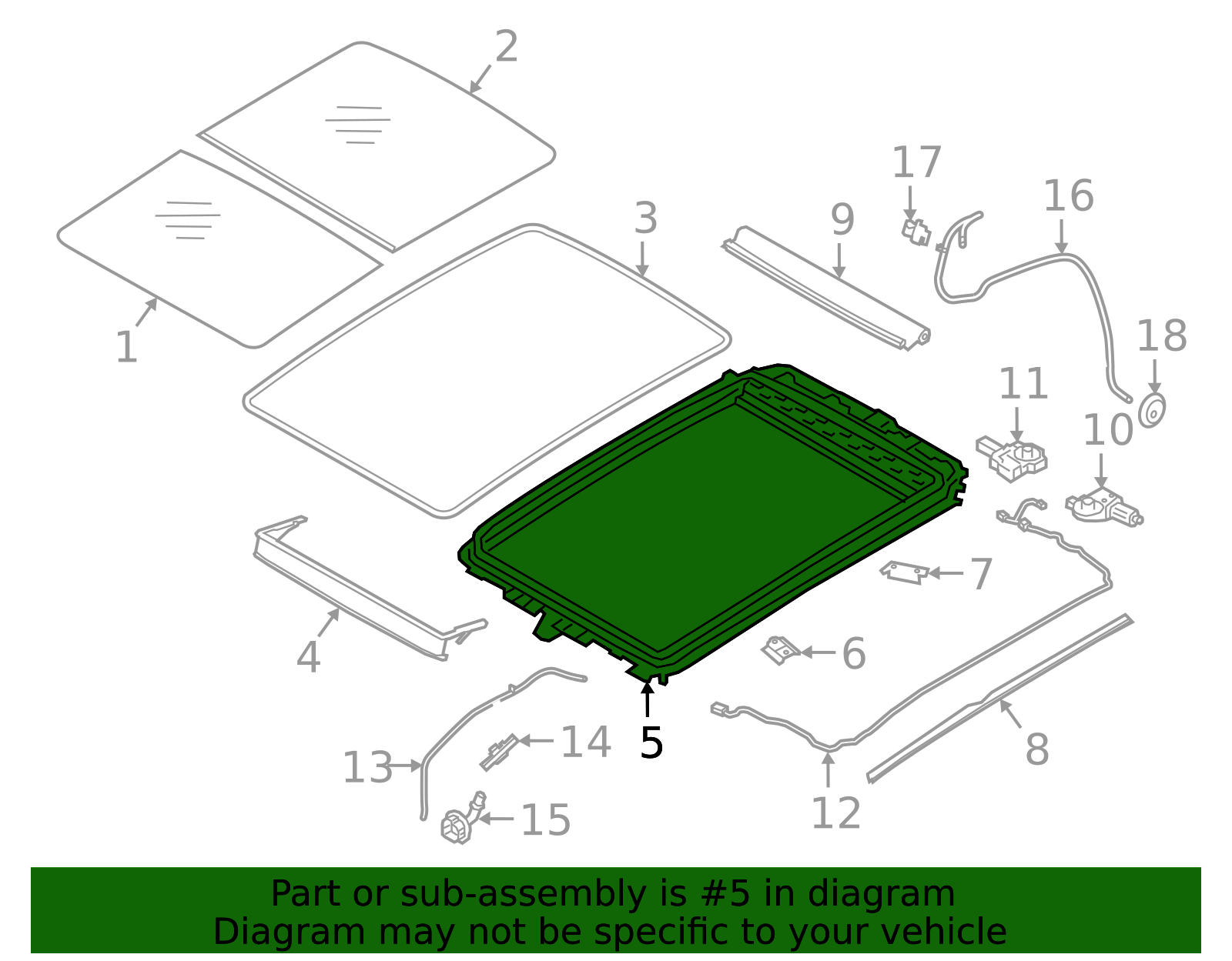 2019-2025 Subaru Ascent Sunroof Frame 65421XC00A | Subaru Parts Store
