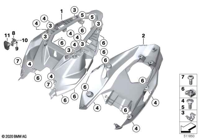 46631540639 - Frame and Mounting Parts: Tail Part Upper -  for BMW-Motorrad Image