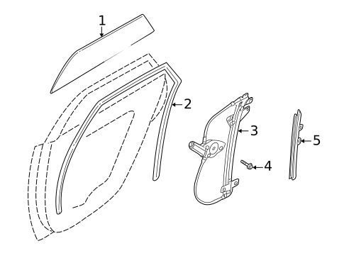 Glass - Rear Door for 2002 Volvo V40 #0