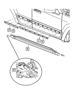 55156849AE - Exterior Ornamentation: Front Door Molding, Left for Mopar Image