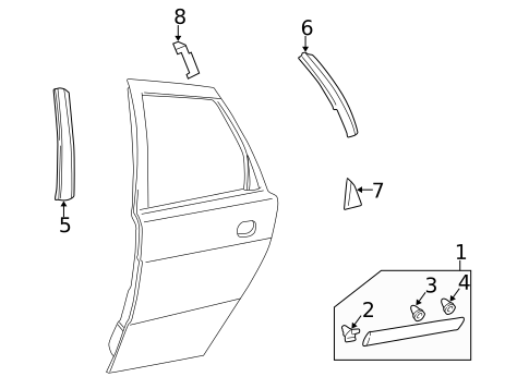 Exterior Trim - Rear Door for 1999 Saab 9-3 #0