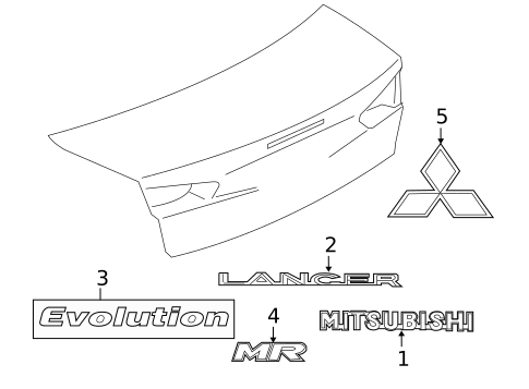 Exterior Trim - Trunk for 2010 Mitsubishi Lancer #0