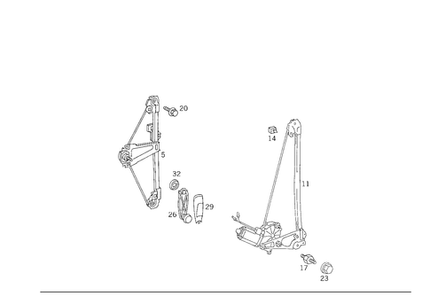 Window Regulator for 1993 Mercedes-Benz 300E #2